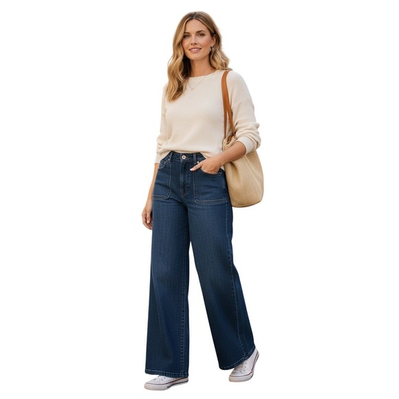 Old Navy Denim - Old Navy -NWOT Extra High Rise Wide Leg Jeans Medium‎ Wash Size 8